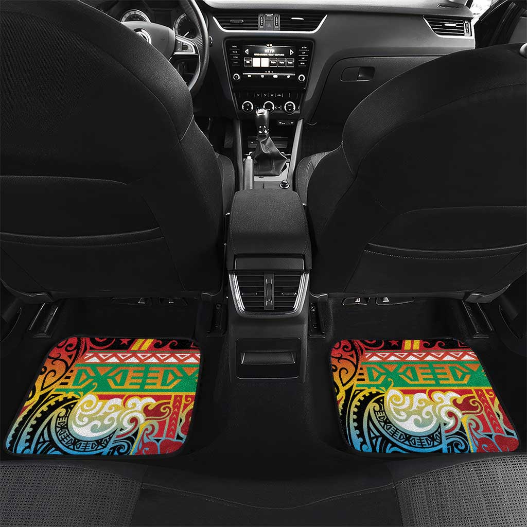 Personalised Torba PNG Day Car Mats Oro Tapa Pattern - Polynesian Pride