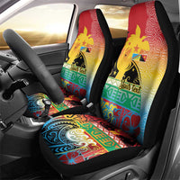 Personalised Torba PNG Day Car Seat Cover Oro Tapa Pattern - Polynesian Pride