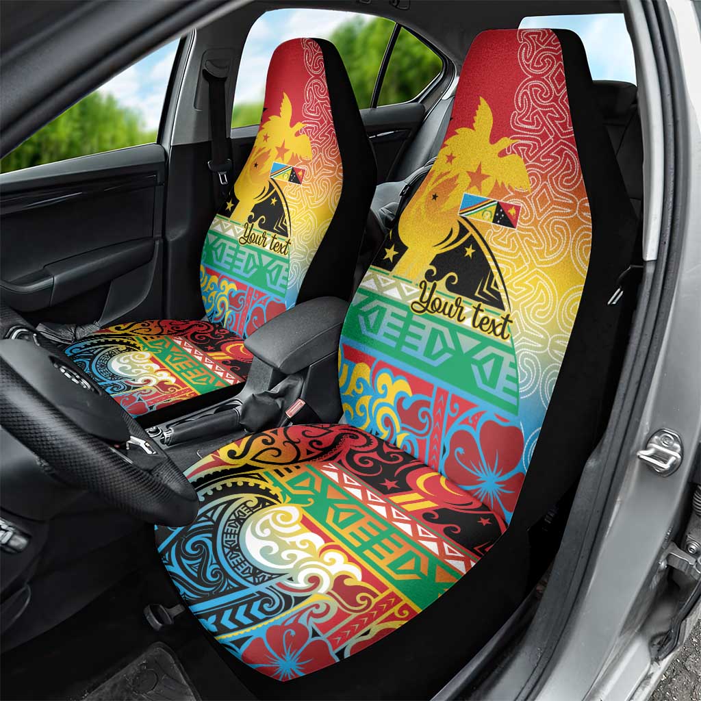 Personalised Torba PNG Day Car Seat Cover Oro Tapa Pattern - Polynesian Pride
