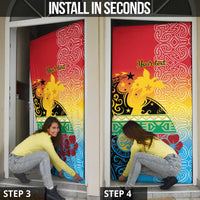 Personalised Torba PNG Day Door Cover Oro Tapa Pattern - Polynesian Pride