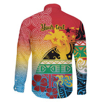 Personalised Torba PNG Day Family Matching Off Shoulder Short Dress and Hawaiian Shirt Oro Tapa Pattern - Polynesian Pride