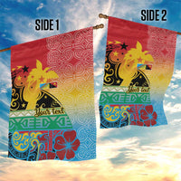 Personalised Torba PNG Day Garden Flag Oro Tapa Pattern - Polynesian Pride