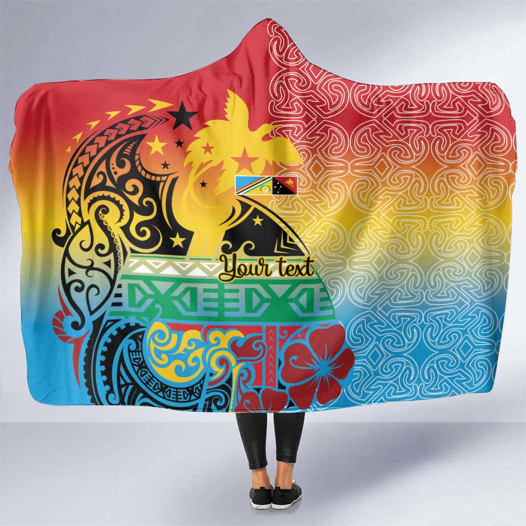 Personalised Torba PNG Day Hooded Blanket Oro Tapa Pattern - Polynesian Pride