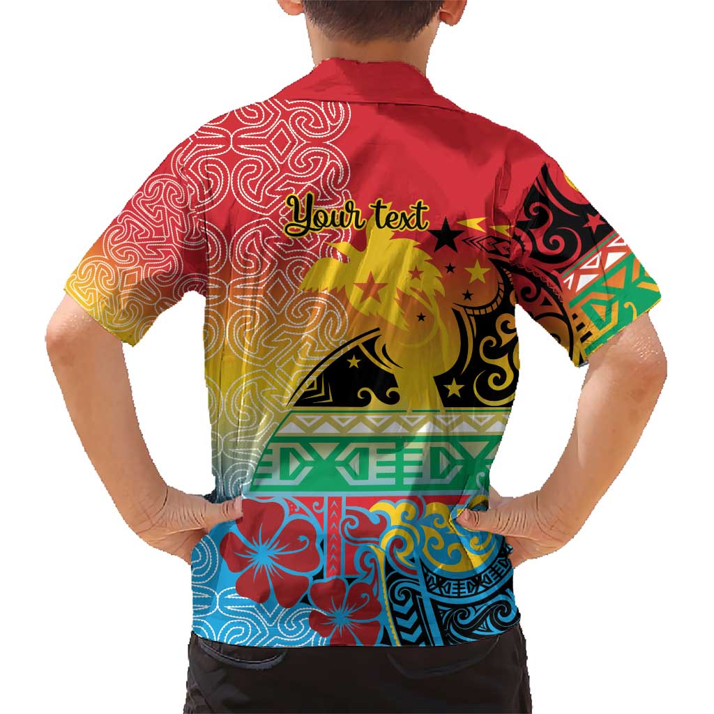 Personalised Torba PNG Day Kid Hawaiian Shirt Oro Tapa Pattern - Polynesian Pride