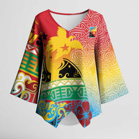 Personalised Torba PNG Day Kimono Sleeve Blouse Oro Tapa Pattern - Polynesian Pride