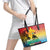Personalised Torba PNG Day Leather Tote Bag Oro Tapa Pattern - Polynesian Pride