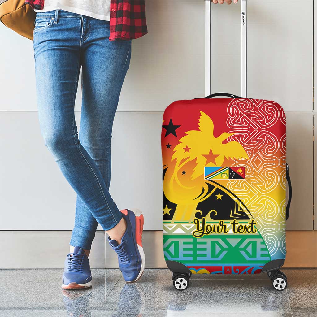 Personalised Torba PNG Day Luggage Cover Oro Tapa Pattern - Polynesian Pride