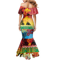 Personalised Torba PNG Day Mermaid Dress Oro Tapa Pattern - Polynesian Pride