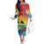 Personalised Torba PNG Day Off The Shoulder Long Sleeve Dress Oro Tapa Pattern - Polynesian Pride