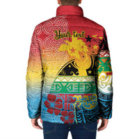 Personalised Torba PNG Day Padded Jacket Oro Tapa Pattern - Polynesian Pride