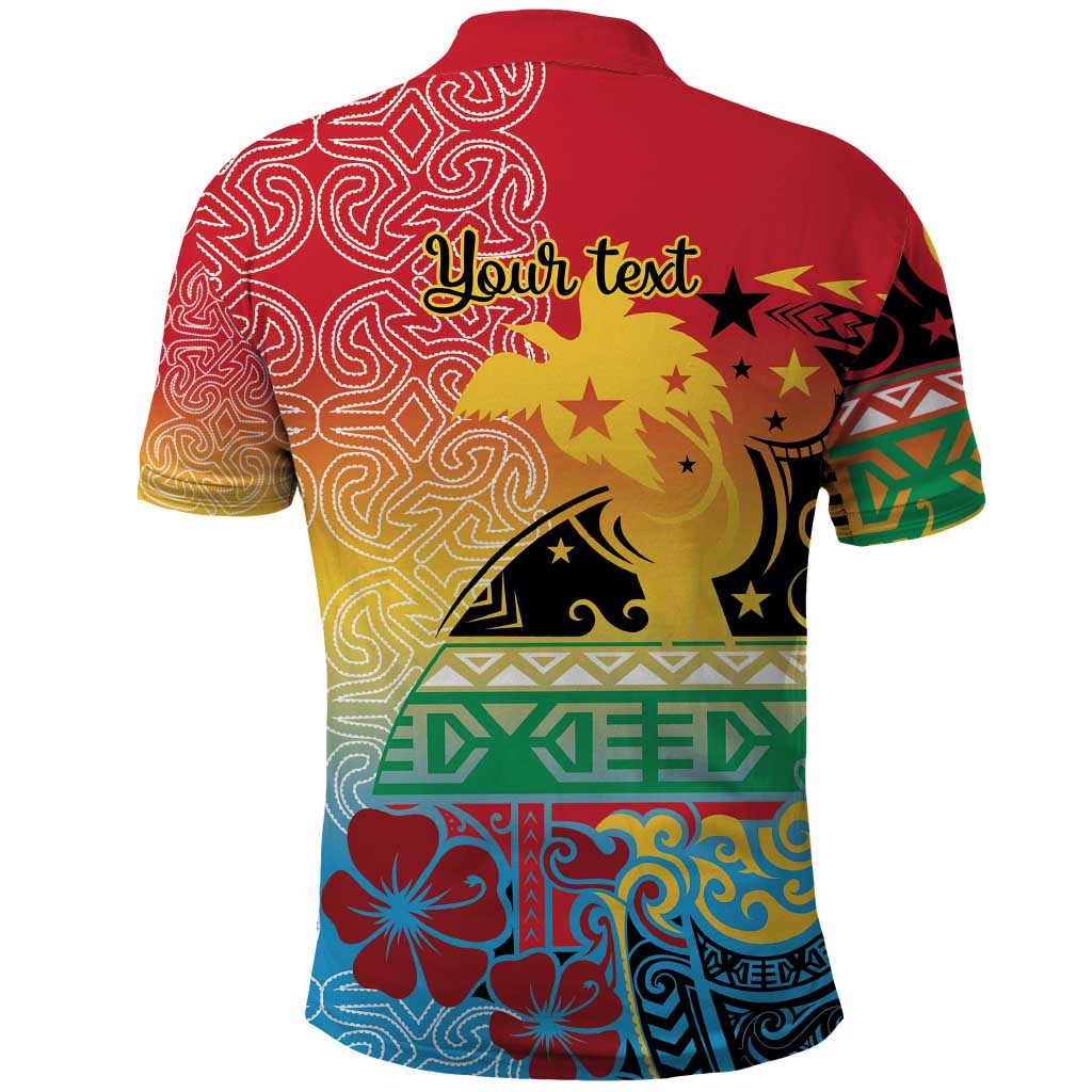 Personalised Torba PNG Day Polo Shirt Oro Tapa Pattern - Polynesian Pride