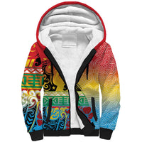 Personalised Torba PNG Day Sherpa Hoodie Oro Tapa Pattern - Polynesian Pride