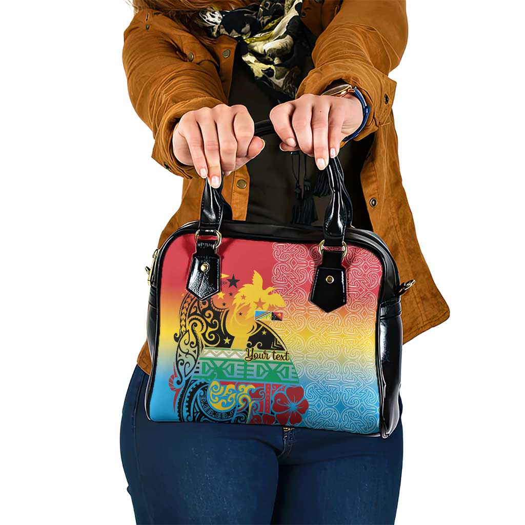 Personalised Torba PNG Day Shoulder Handbag Oro Tapa Pattern - Polynesian Pride