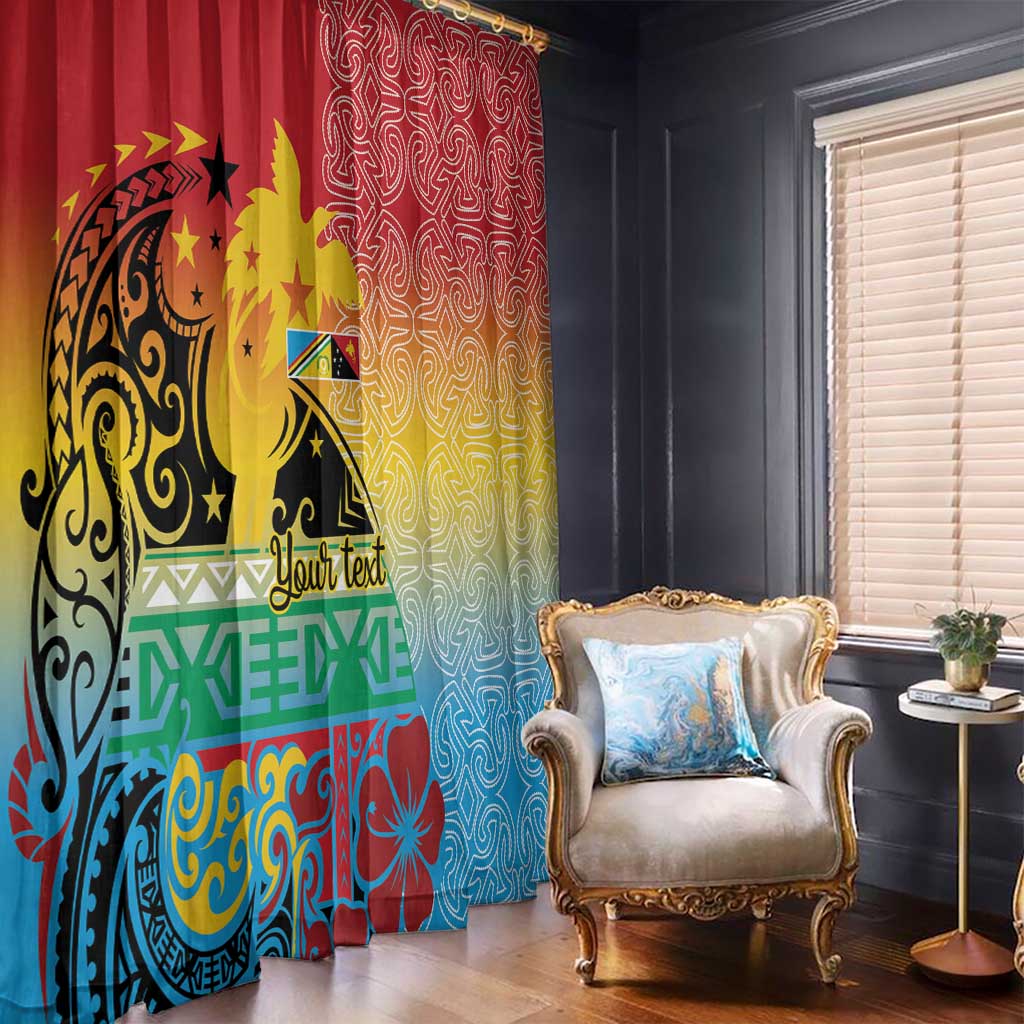 Personalised Torba PNG Day Window Curtain Oro Tapa Pattern - Polynesian Pride