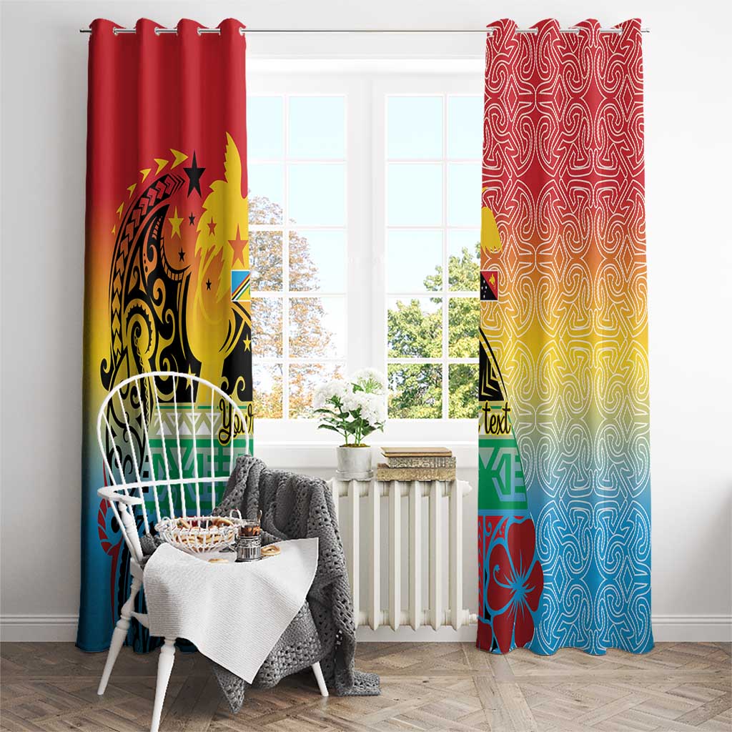 Personalised Torba PNG Day Window Curtain Oro Tapa Pattern - Polynesian Pride