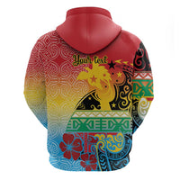 Personalised Torba PNG Day Zip Hoodie Oro Tapa Pattern - Polynesian Pride