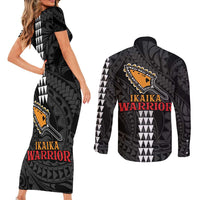 Aloha Spirit Ikaika Warrior Helmet Couples Matching Short Sleeve Bodycon Dress and Long Sleeve Button Shirt