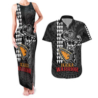 Aloha Spirit Ikaika Warrior Helmet Couples Matching Tank Maxi Dress and Hawaiian Shirt