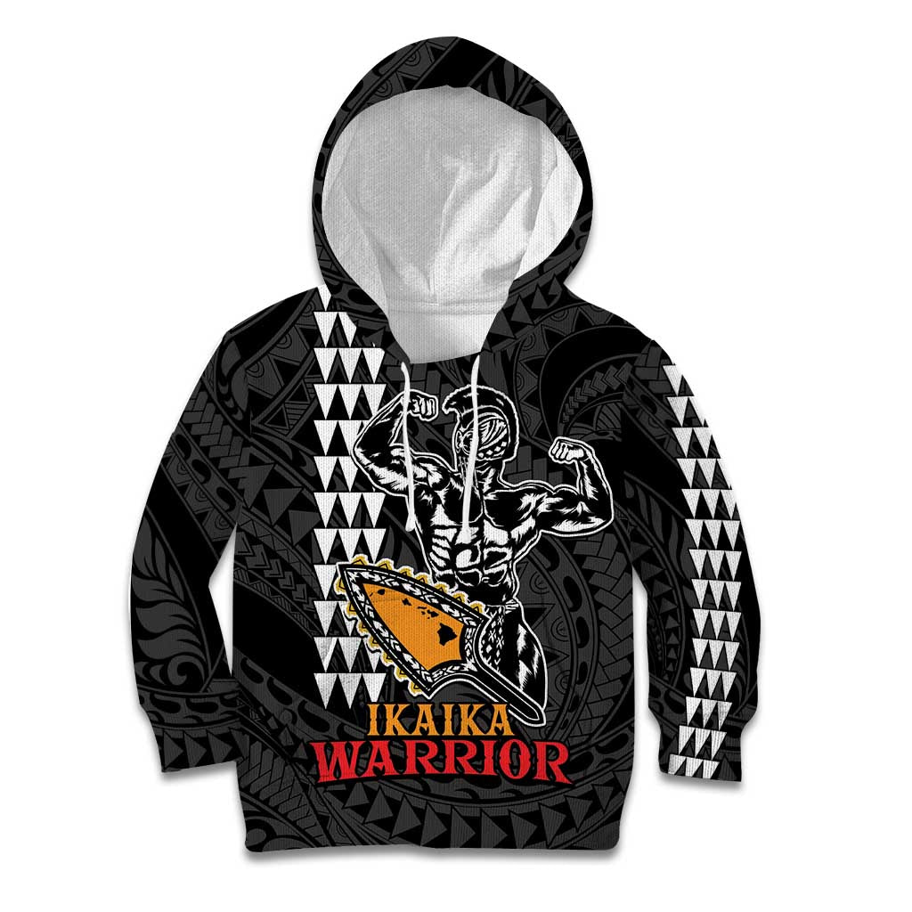 Aloha Spirit Ikaika Warrior Helmet Kid Hoodie LT9 Hoodie Black - Polynesian Pride