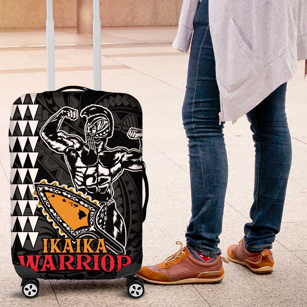 Aloha Spirit Ikaika Warrior Helmet Luggage Cover LT9 Black - Polynesian Pride