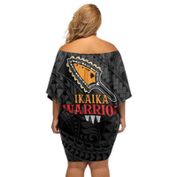 Aloha Spirit Ikaika Warrior Helmet Off Shoulder Short Dress