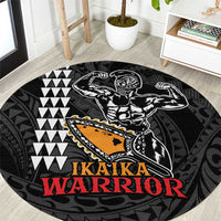 Aloha Spirit Ikaika Warrior Helmet Round Carpet LT9 Black - Polynesian Pride