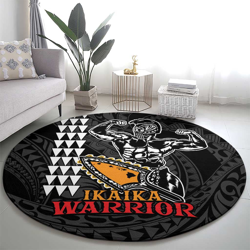 Aloha Spirit Ikaika Warrior Helmet Round Carpet LT9 - Polynesian Pride