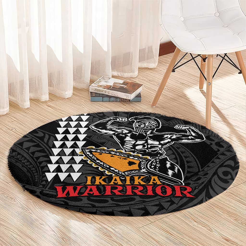 Aloha Spirit Ikaika Warrior Helmet Round Carpet LT9 - Polynesian Pride