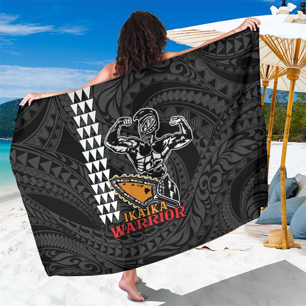 Aloha Spirit Ikaika Warrior Helmet Sarong LT9 One Size 44 x 66 inches Black - Polynesian Pride
