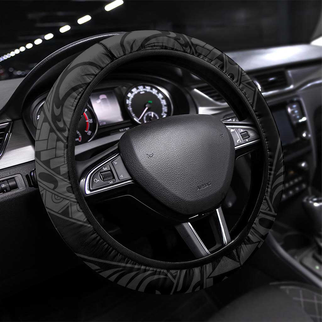 Aloha Spirit Ikaika Warrior Helmet Steering Wheel Cover LT9 Universal Fit Black - Polynesian Pride
