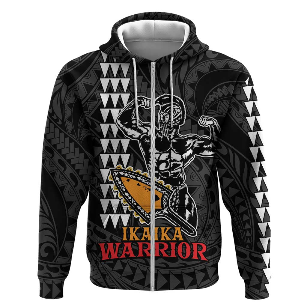 Aloha Spirit Ikaika Warrior Helmet Zip Hoodie LT9 Zip Hoodie Black - Polynesian Pride