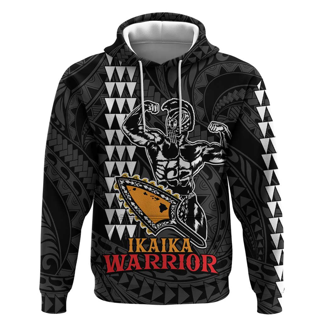 Aloha Spirit Ikaika Warrior Helmet Zip Hoodie LT9 Pullover Hoodie Black - Polynesian Pride