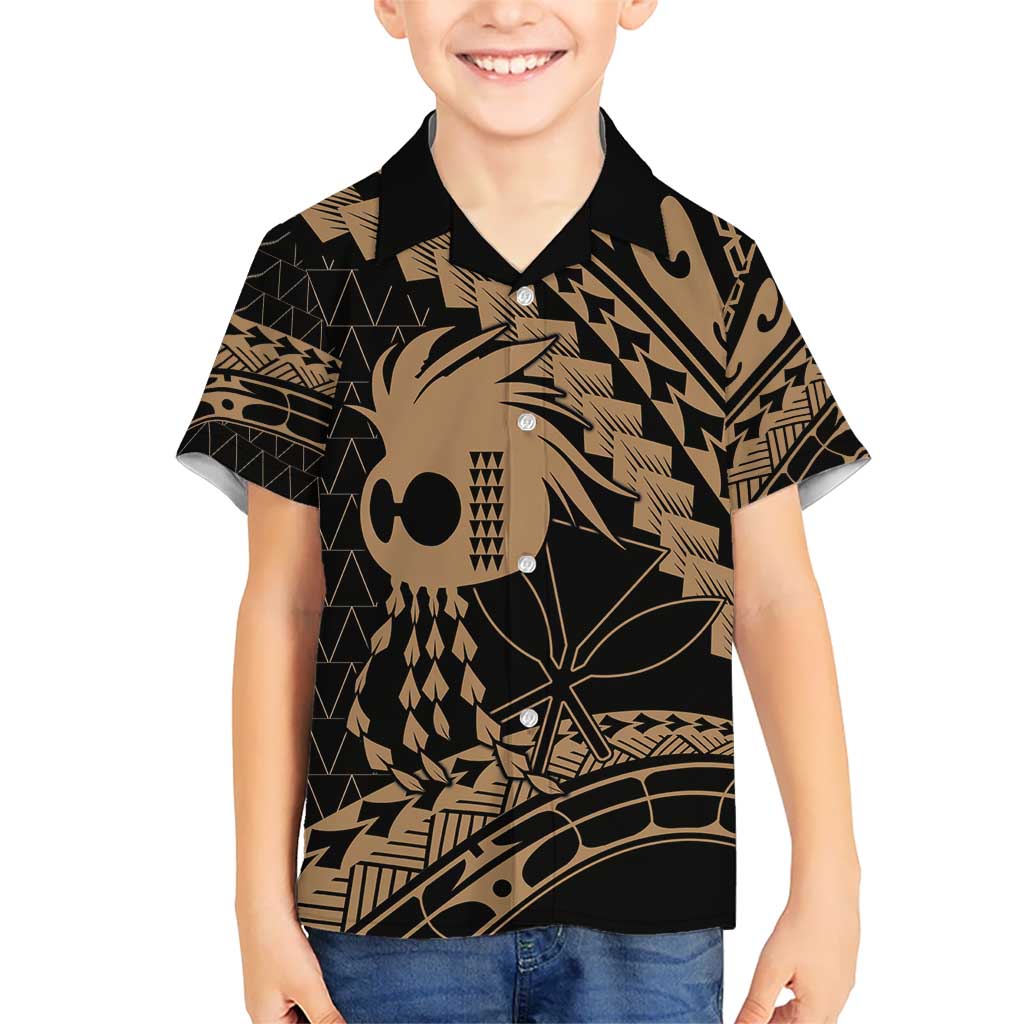 Ikaika Hawaiian Mythic Koa Tribal Warrior Kid Hawaiian Shirt