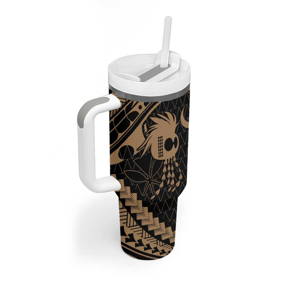 Ikaika Hawaiian Mythic Koa Tribal Warrior Tumbler With Handle