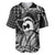 Koa Ikaika Warrior Helmet with Shark Baseball Jersey Black Kakau Style