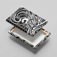 Koa Ikaika Warrior Helmet with Shark Canvas Wall Art Black Kakau Style