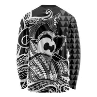 Koa Ikaika Warrior Helmet with Shark Long Sleeve Shirt Black Kakau Style
