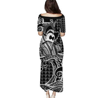 Koa Ikaika Warrior Helmet with Shark Puletasi Black Kakau Style