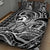 Koa Ikaika Warrior Helmet with Shark Quilt Bed Set Black Kakau Style
