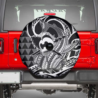 Koa Ikaika Warrior Helmet with Shark Spare Tire Cover Black Kakau Style
