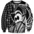 Koa Ikaika Warrior Helmet with Shark Sweatshirt Black Kakau Style
