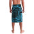 Koa Ikaika Warrior Helmet with Shark Lavalava Blue Kakau Style