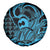 Koa Ikaika Warrior Helmet with Shark Spare Tire Cover Blue Kakau Style