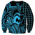 Koa Ikaika Warrior Helmet with Shark Sweatshirt Blue Kakau Style