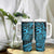 Koa Ikaika Warrior Helmet with Shark Tumbler With Handle Blue Kakau Style