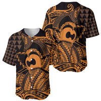 Koa Ikaika Warrior Helmet with Shark Baseball Jersey Gold Kakau Style LT9 - Polynesian Pride
