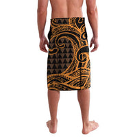 Koa Ikaika Warrior Helmet with Shark Lavalava Gold Kakau Style