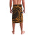 Koa Ikaika Warrior Helmet with Shark Lavalava Gold Kakau Style