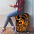Koa Ikaika Warrior Helmet with Shark Luggage Cover Gold Kakau Style