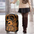 Koa Ikaika Warrior Helmet with Shark Luggage Cover Gold Kakau Style
